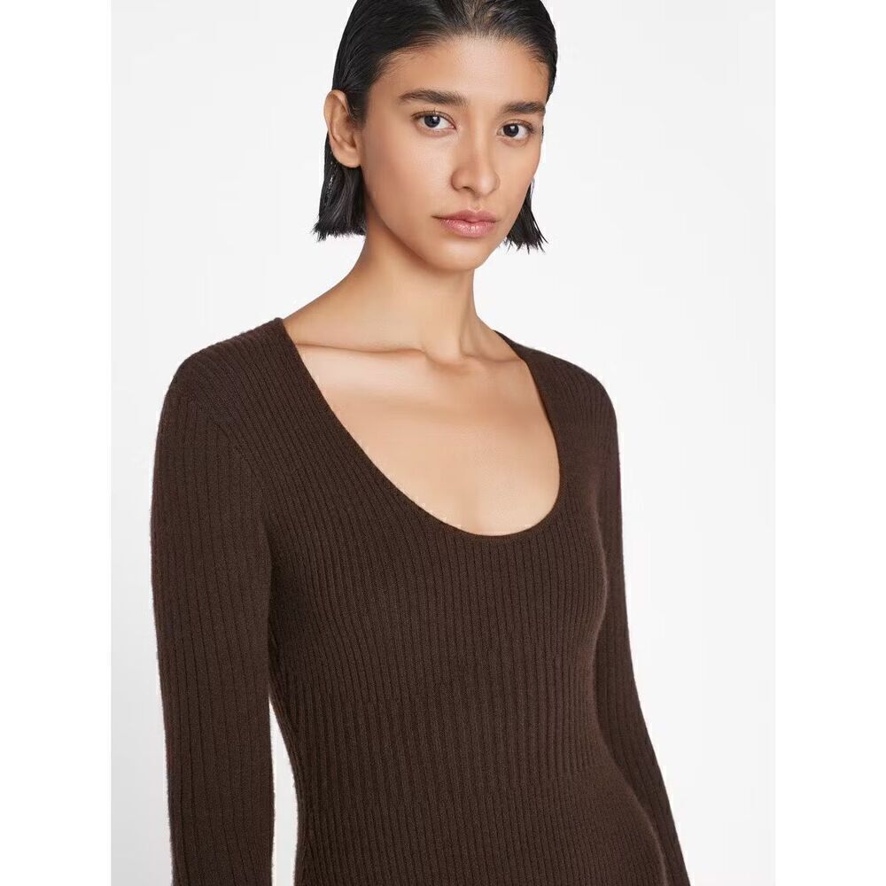 Frame Ribbed Cashmere U-Neck Dress NWT medium - Picture 3 of 15